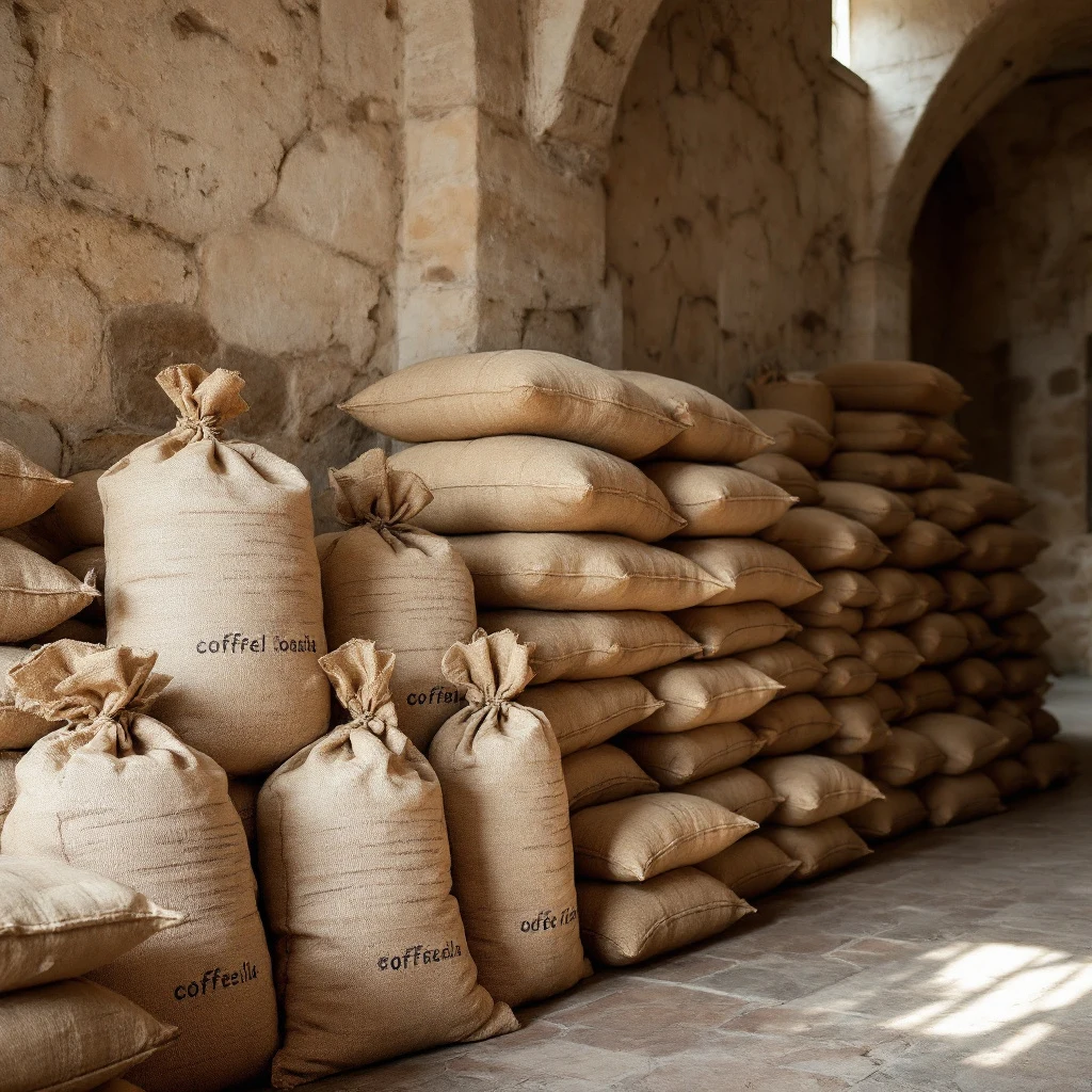 sacchetti di caffè macinato confezionati pronti per la consegna